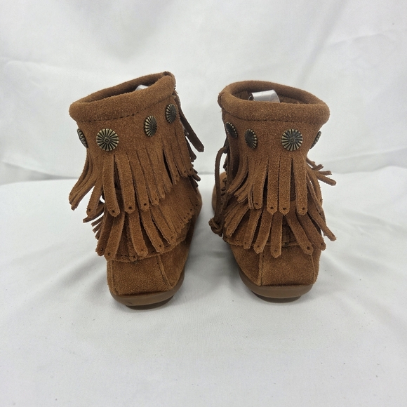 Minnetonka women's 692 Double Fringe Side Zip Boots sz 6 - Picture 5 of 9